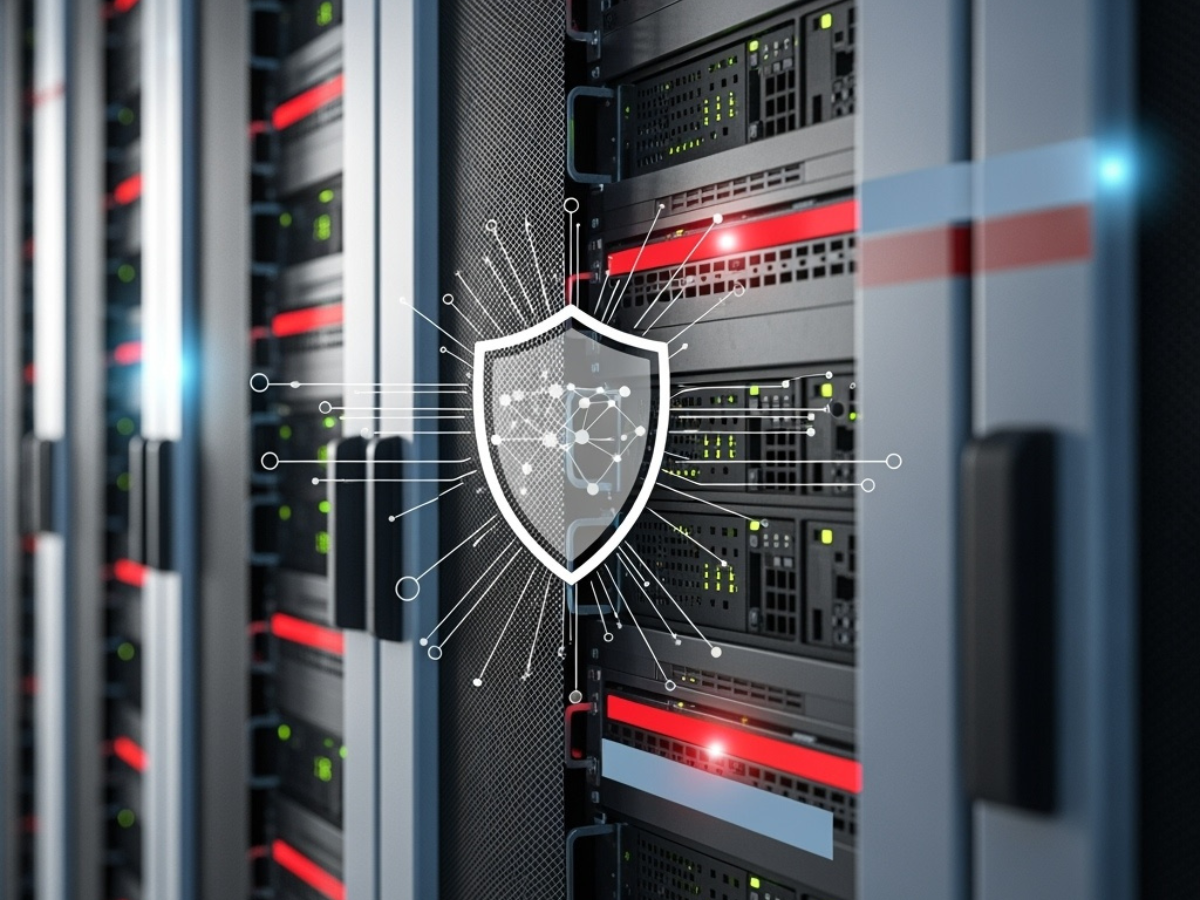 Secure data center environment illustrating Rutter’s proactive cybersecurity and high-trust IT infrastructure approach.