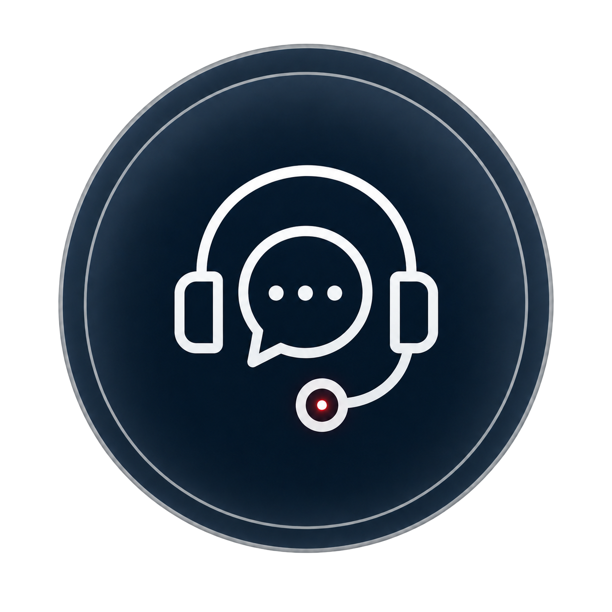 Request a CMMC-Aware Assessment icon showing a support headset and chat bubble for Rutter Networking Technologies. A branded request an assessment icon for Rutter Networking Technologies featuring a headset, chat bubble, and support symbol in a clean professional style.